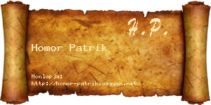 Homor Patrik névjegykártya