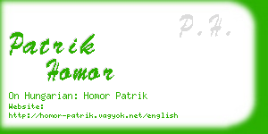 patrik homor business card